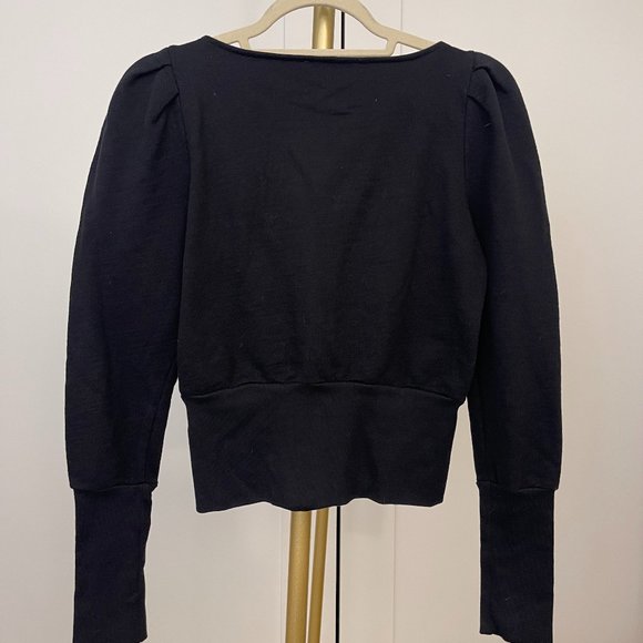 AG Adriano Goldschmied Walker Puff Sleeve Black Sweatshirt Sweater, Size… - Picture 6 of 10